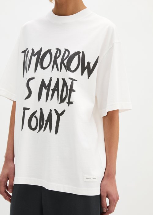 Print T-shirt loose — White