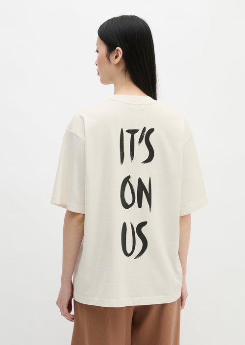Print T-shirt loose — White Cotton