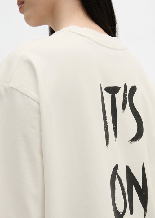 Print T-shirt loose — White Cotton