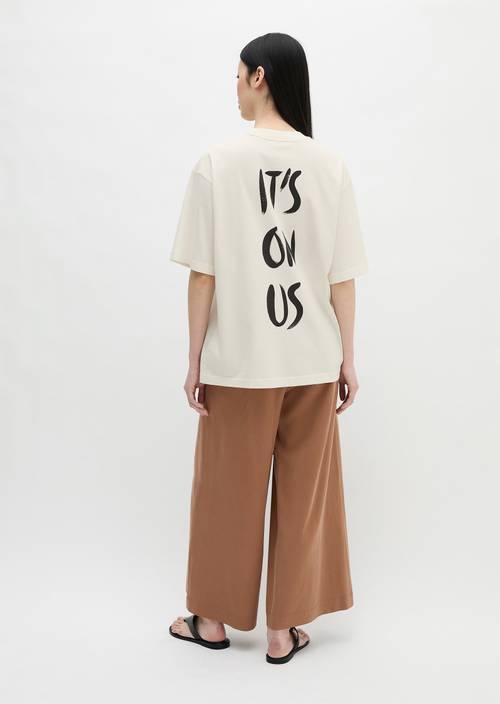 Print-T-Shirt loose White Cotton in Frontalansicht