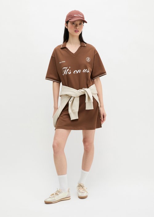MOP Club '67 Football Shirt Dress — Mid Brown