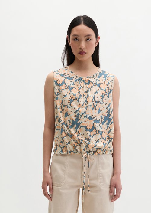Loose T-shirt with drawstring — Medium Blue