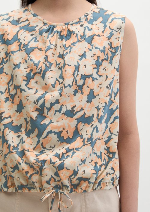 Loose T-shirt with drawstring — Medium Blue