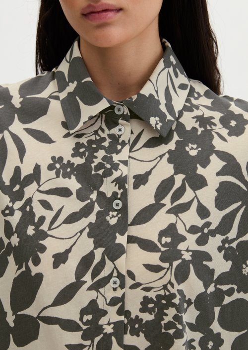 Regular jersey blouse — Medium Grey