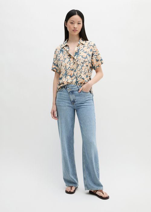 Regular jersey blouse — Medium Blue