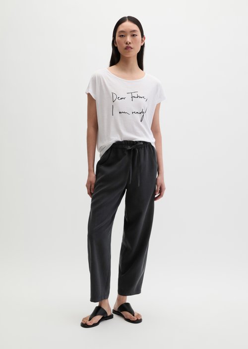 Print T-shirt loose — White