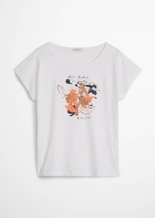 Camiseta estampada suelta White en vista aislada sin modelo