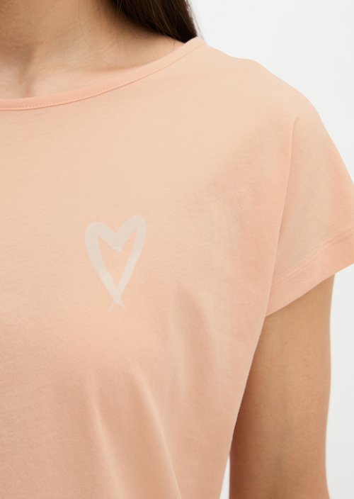 Print T-shirt loose — Soft Peach