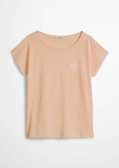 Volné tričko s potiskem Soft Peach v izolovaném pohledu bez modelu