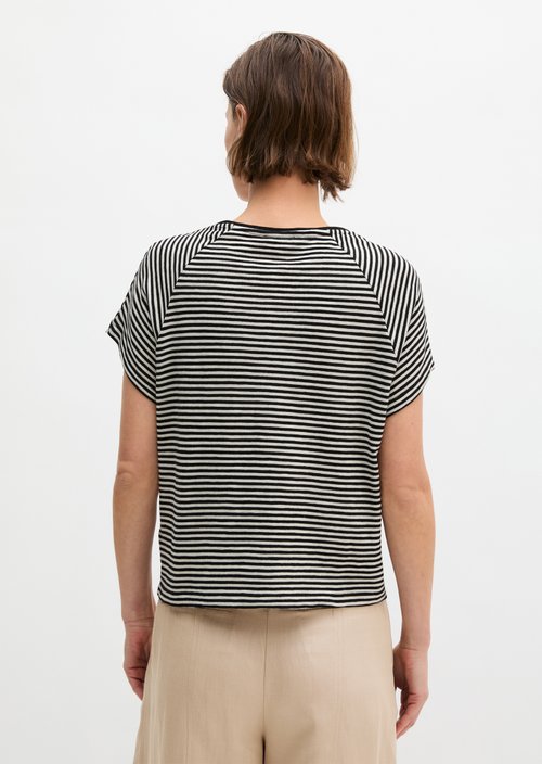 Gestreiftes T-Shirt regular — Black
