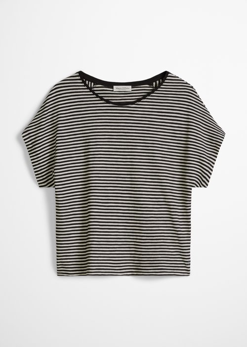 Gestreiftes T-Shirt regular — Black