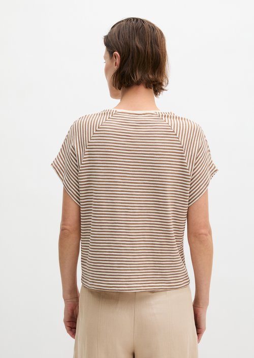 Gestreiftes T-Shirt regular — Medium Brown