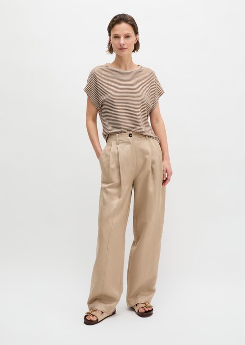 Gestreiftes T-Shirt regular — Medium Brown