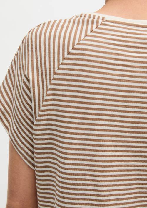 Camiseta de rayas regular Medium Brown en vista detallada