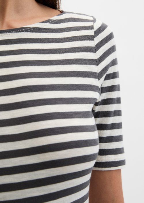 Regular striped T-shirt — Dark Grey