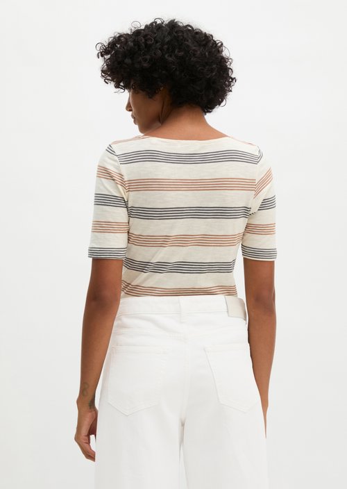 Regular striped T-shirt — Light Beige
