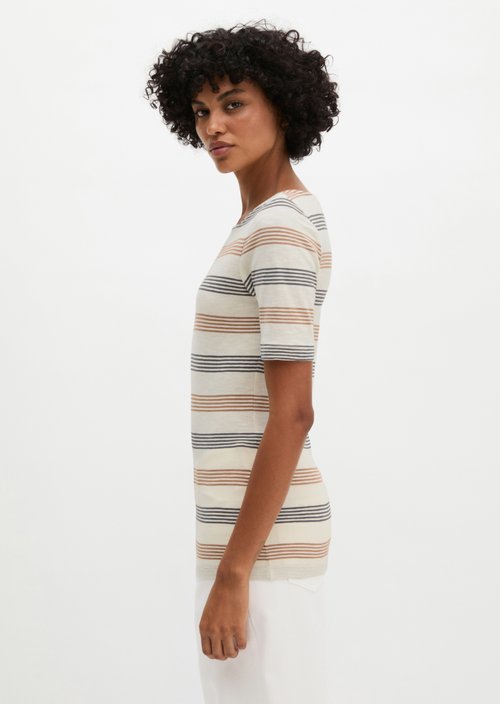 Regular striped T-shirt — Light Beige