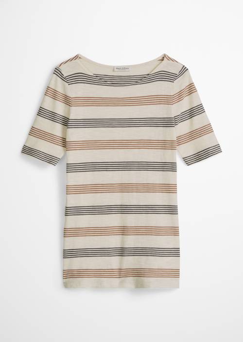 Camiseta de rayas regular Light Beige en vista aislada sin modelo