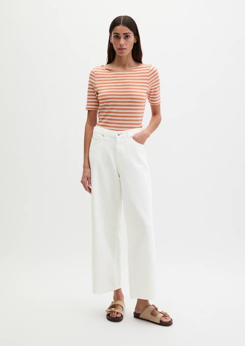 Camiseta de rayas regular Dark Orange en vista frontal