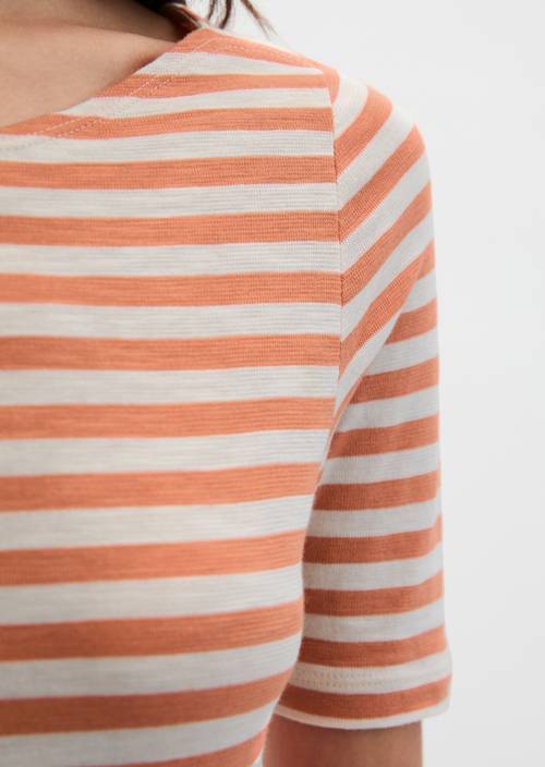 Camiseta de rayas regular Dark Orange en vista detallada