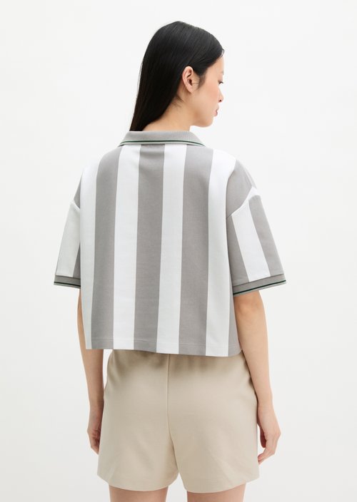 MOP Club '67 Football Shirt Shirt, Cropped, Striped — White