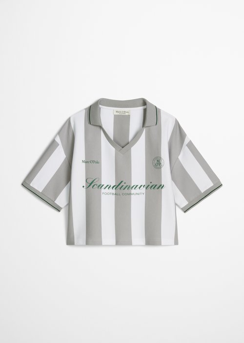 MOP Club '67 Football Shirt Shirt, Cropped, Striped — White