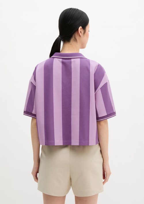 MOP Club '67 Football Shirt Shirt, Cropped, Striped — Vibrant Lilac
