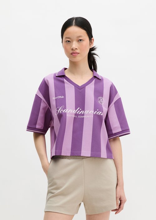 MOP Club '67 Football Shirt Shirt, Cropped, Striped — Vibrant Lilac