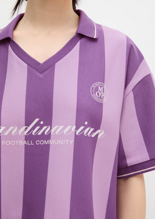 MOP Club '67 Football Shirt Shirt, Cropped, Striped — Vibrant Lilac