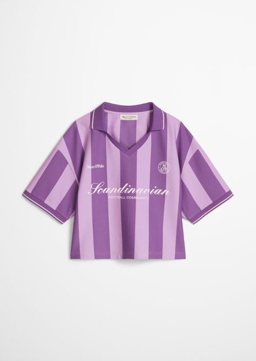 MOP Club '67 Football Shirt Shirt, Cropped, Striped — Vibrant Lilac