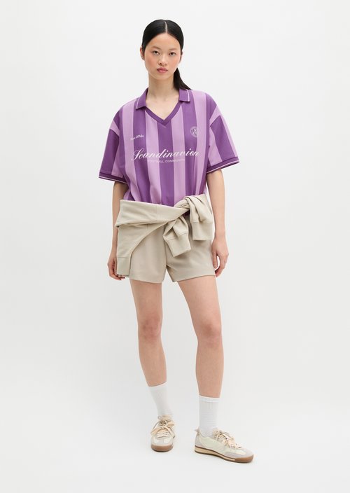 MOP Club '67 Football Shirt Shirt, Cropped, Striped — Vibrant Lilac