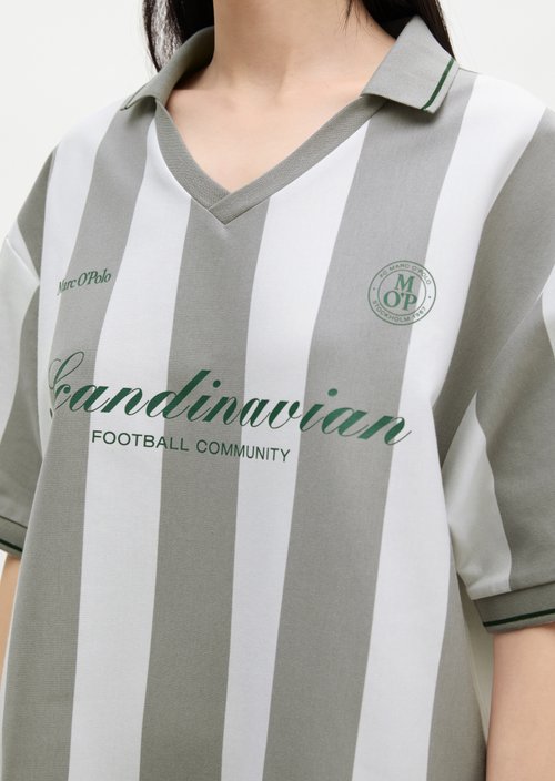 MOP Club '67 Football Shirt Dress, Striped — White