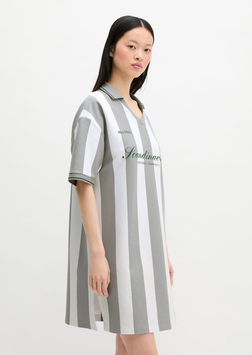 MOP Club '67 Football Shirt Dress, Striped — White