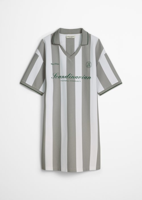 MOP Club '67 Football Shirt Dress, Striped — White