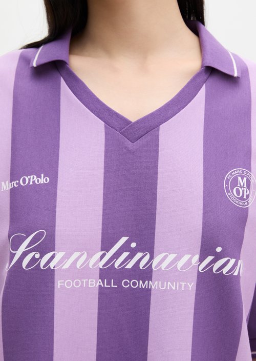 MOP Club '67 Football Shirt Dress, Striped — Vibrant Lilac
