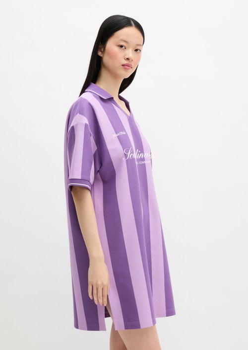 MOP Club '67 Football Shirt Dress, Striped — Vibrant Lilac