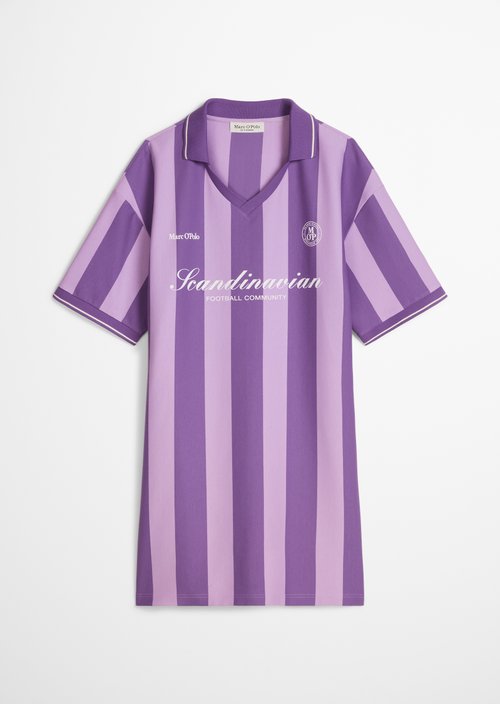 MOP Club '67 Football Shirt Dress, Striped — Vibrant Lilac