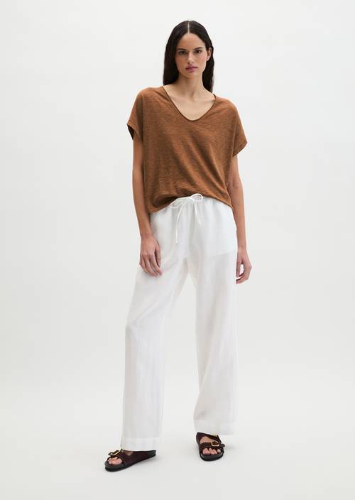 Camiseta suelta Burnt Brown en vista frontal