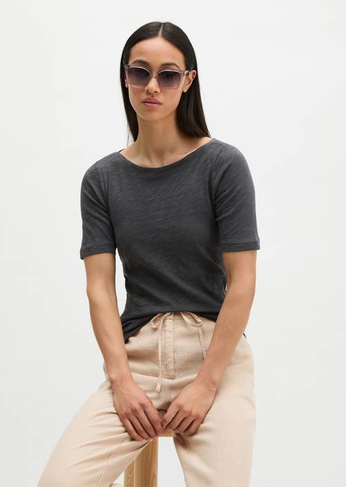 Slub-Jersey-T-Shirt regular Oxide Grey in Frontalansicht