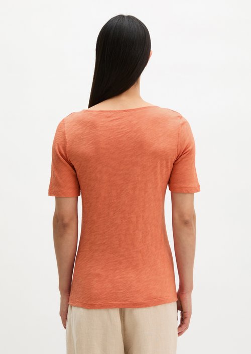 Regular slub jersey T-shirt — Warm Orange