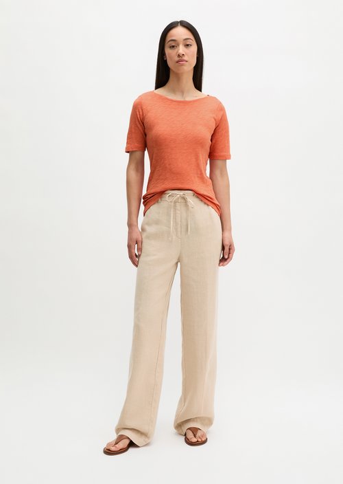 Regular slub jersey T-shirt — Warm Orange