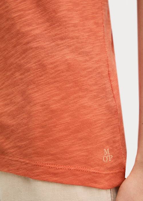 Slub-Jersey-T-Shirt regular Warm Orange in Detailansicht