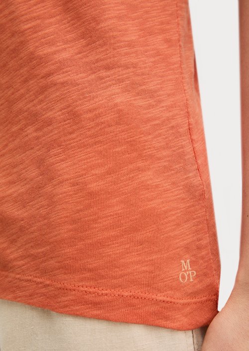 Regular slub jersey T-shirt — Warm Orange