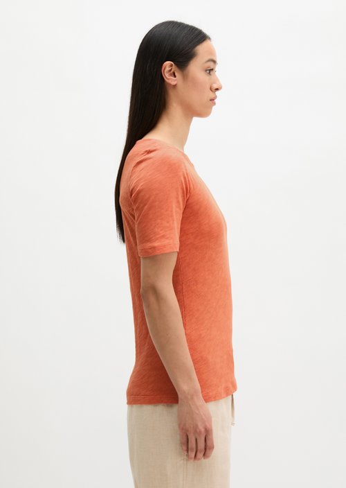 Regular slub jersey T-shirt — Warm Orange