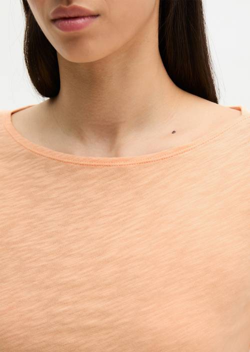 Slub-Jersey-T-Shirt regular Soft Peach in Detailansicht