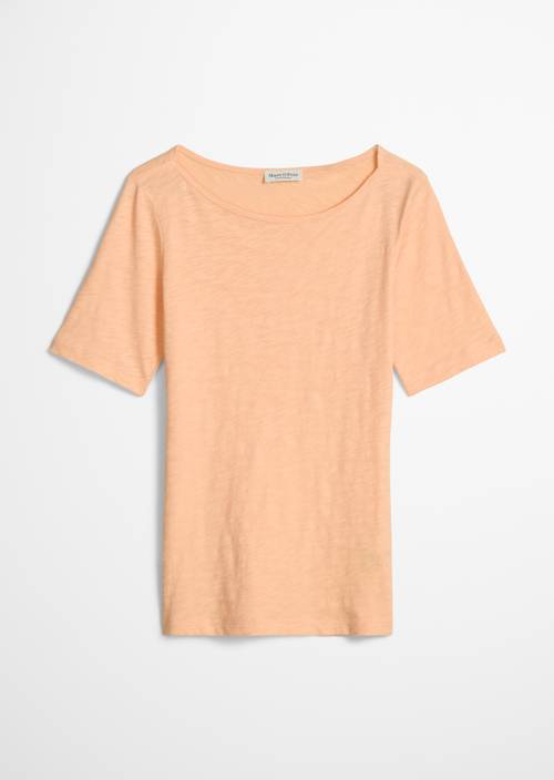 Regular slub jersey T-shirt Soft Peach in isolated view without model
