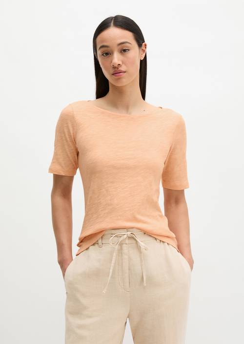 Slub-Jersey-T-Shirt regular Soft Peach in Frontalansicht