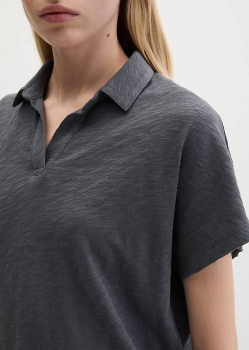 Regular polo-shirt Oxide Grey in detailaanzicht