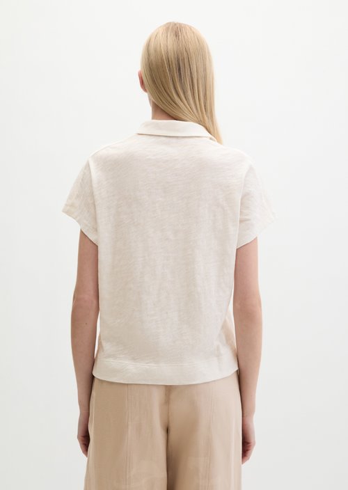 Regular polo-style T-shirt — White Cotton