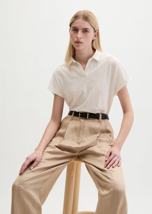 Regular polo-style T-shirt — White Cotton
